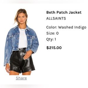All Saints Beth Patch denim jacket